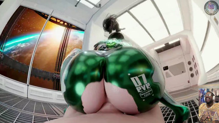 Thicc Fat Ass Eve Gets Pussy Fucked on a Space Elevator, Kaisa Feet Fucks a Gooner Until He Cums