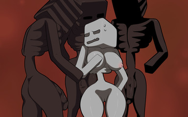Minecraft 3 Black Skeletons and 1 White.porn Videos 2025