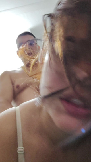 A Quick Fuck in the Room with My Cuckold While Everybody Is Outside