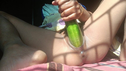 Desi Horny Village Girl Masturbating with Cucumber