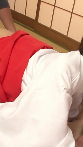 Traditional Japanese Teen Seduce to Uncensored MMF 3some Sex by Two Boys with Facial and Creampie