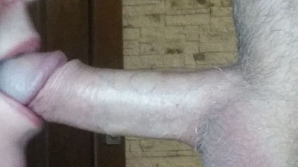 Blowjob from a bitch close-up and a sea of sperm