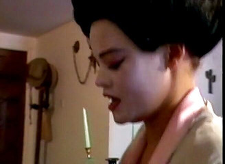 Classy asian double penetrated in vintage threesome