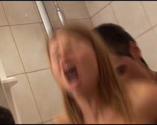 Two Naughty German Babes Shearing Cock in Bathroom