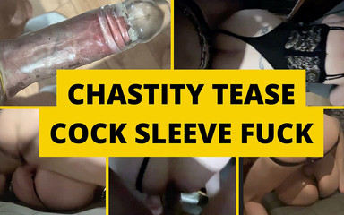 Mistress Makes Slave Wear Cock Sleeve and Fuck Her