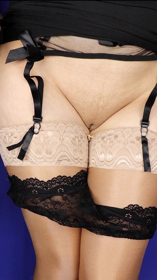 Tights without panties. Cum on pussy