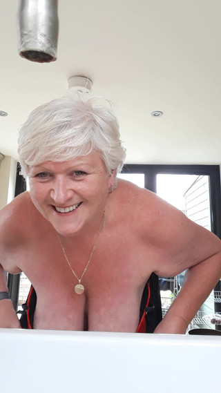 Almost Caught in the Act... Tits Hanging