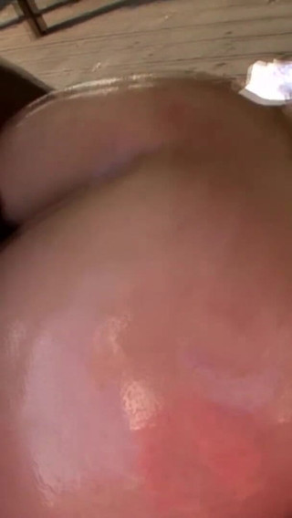 Beautiful oiled babe gets anally slammed outdoors by BBC