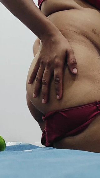 College Girl Stepdaddy Roleplay Sex with Big Cucumber in Pussy