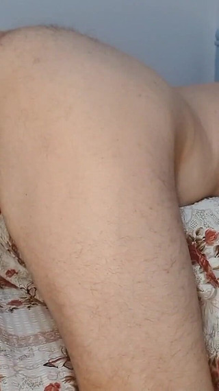 Stretching His Asshole with an Inflatable Dildo & Milking His Big Dick & Tied Balls