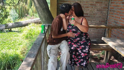 BBW Stepmother Enjoys the Company of Her Recently Arrived Stepson - Kisses