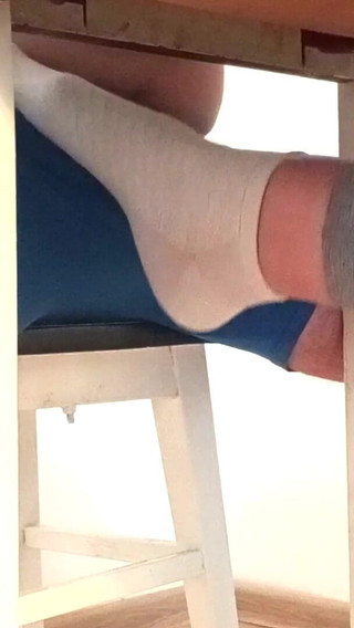 Sockjob & Ruined Orgasm Under Table