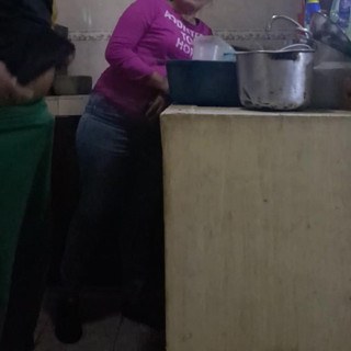 Maid Fucked When Washing the Dishes, We Almost Got Caught by My Wife