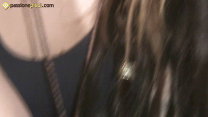 emily, lovely brunette teen massages her sexy feet