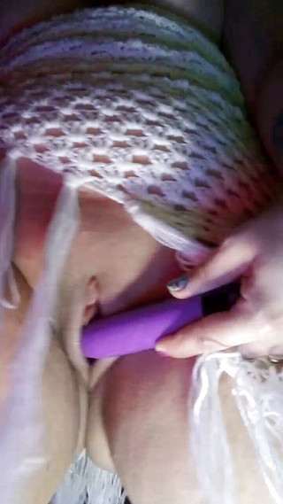 Masturbating pussy with vibrator