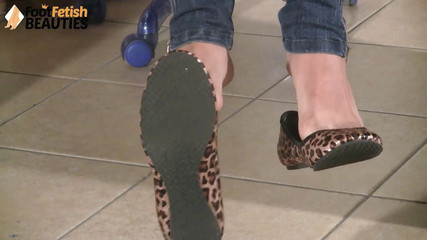 Valeria, adorable blonde babe plays with her feet