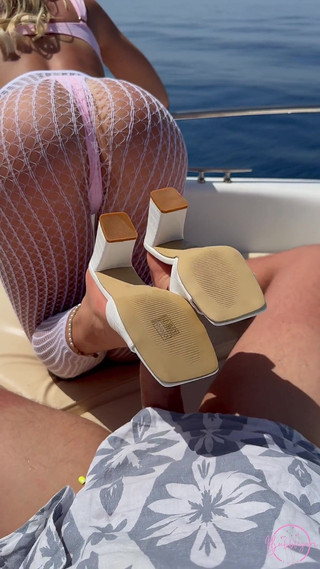 Outdoor Shoejob & Footjob on a Boat with Long Toenails - Ocean Vibes & Cum on Feet