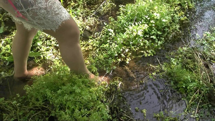 Stockings Walking in Mud Foot Fetish J Cunningham