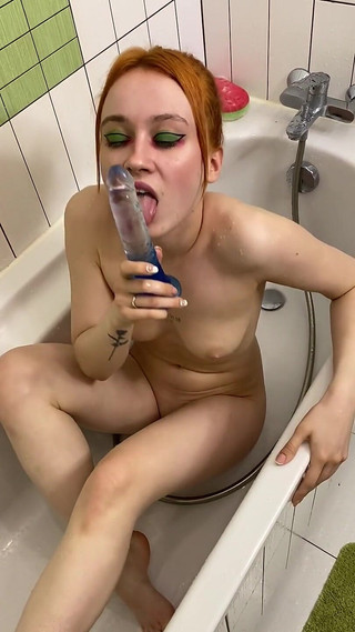 Sexually Riding My Pinned Dildo After Shower!