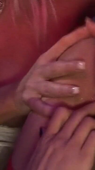 Blonde Babe and Her Busty Girlfriends Play with Their Shaved Pussies on the Sofa