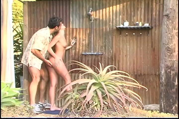 Hot babe on shower gets fucked by big dick pervert