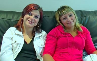 Blonde and Redhead Cocksuckers Getting Soaked with Cum