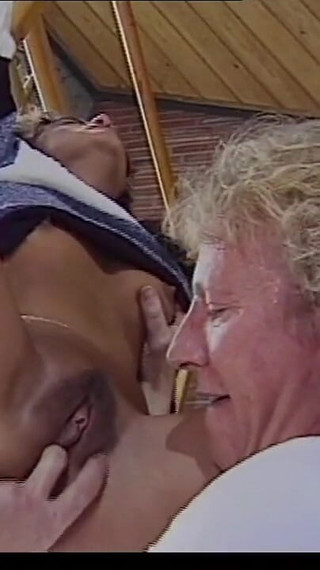 Fantastic Young Girl Ass Fucked and Cumshot on Hairy Pussy by Huge Vintage Cock