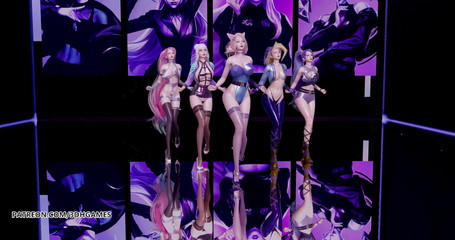 The baddest sexy striptease Ahri Akali Evelynn Kaisa Seraphine 3D erotic dance