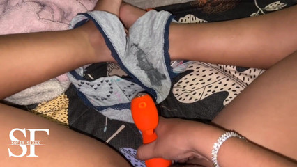 Young Girl with Pink and Juicy Pussy Masturbates at Midnight