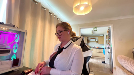 Secretary Fucks Herself on Cam to Her Boss