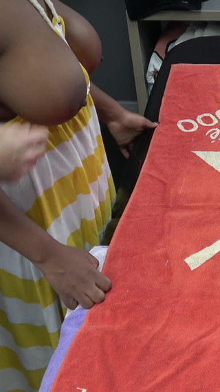 Husband Sent His Wife to Masseur Black Oiled Tits