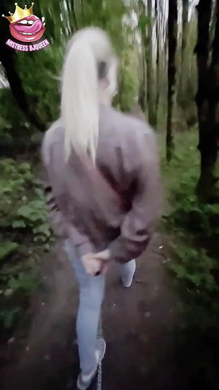 Public Humiliating Chastity Walk on a Leash Attached to His Locked Cock