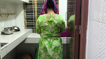 I Suddenly See My Stepaunty Cleaning the Dishes in the House