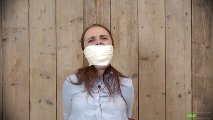 Roxy - Microfoam tape gagged