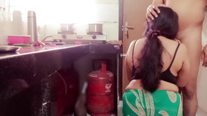 Desi Indian Big Boobs Stepmom Arya Fucked by Stepson in Kitchen While Cooking