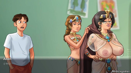 Summertime Saga Sex with Two Hot Sexy MILFs