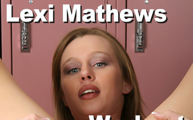 Lexi Mathew's workout, strip, pink dildo masturbation