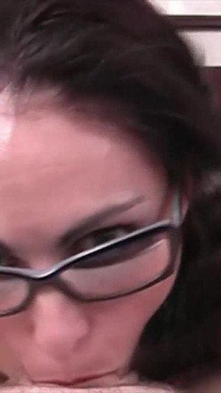 Sexy Teen Secretary Giving the Perfect Blowjob for Boss