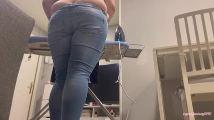 Butt Crack in Jeans While Ironing