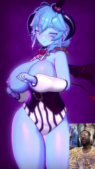 Big Milky Topless Blueberry Succubus Shakes Her Thicc Tits to a Club Beat