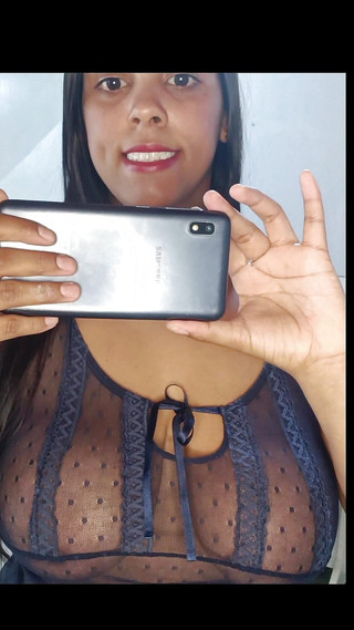 Big Ass Latina Girl Posing in Front of a Mirror