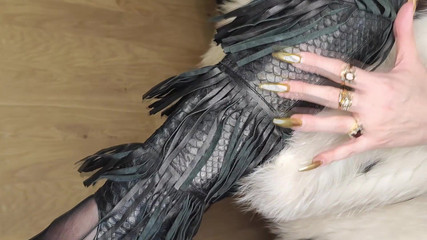 Showing My New Fur Coats and Rubbing My Feet on Them