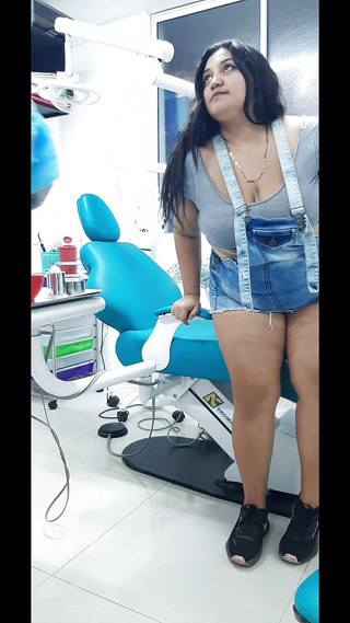 Young Latina slut fucks her dentist giving him a big blowjob and rides