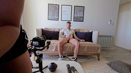 A Cool Scene with My Husband! We Fuck on the Couch