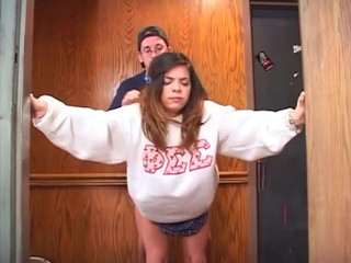 Brunette college girl fucked in the corridor