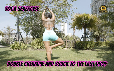 Yoga Sexercise Double Creampie and Ssuck to the Last Drop