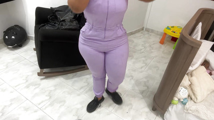 Catching the Voluptuous Maid While Getting Dressed