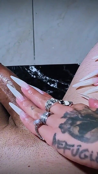Handjob with Long Nails and Multiple Cumshots