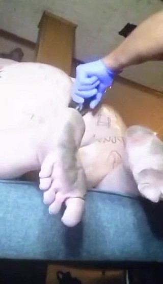 Dirty Feet Pig Gets Ass Gaped with Cucumber in Daddy's Dungeon