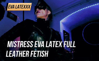 Mistress Eva Latex full leather fetish boots domina uniform bdsm kink hot milf